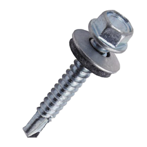 Саморізи з шестигранною головкою, буром та шайбою EPDM