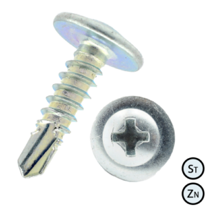 DIN7504 Саморіз 4,2х32 БЦ з буром, напівкруглою головкою та прес-шайбою