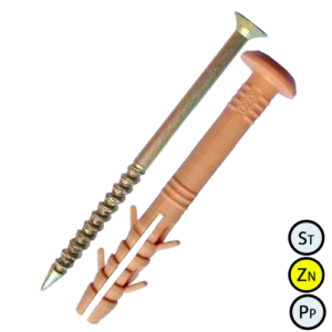 Дюбель 8х60 з буртиком та ударним шурупом (швидкий монтаж)