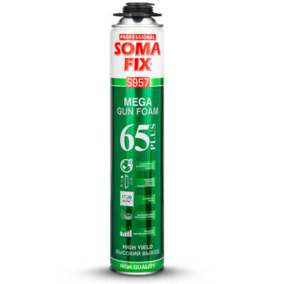 Піна монтажна проф. Soma Fix S957 MEGA plus 850мл, 65л. (від 0°C до +35°C)